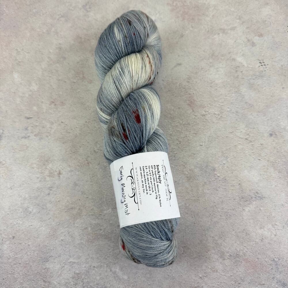 Indie Hand Dyed Yarn Skein Australia Top Draw Sock Fingering 437 yds Blue Gray